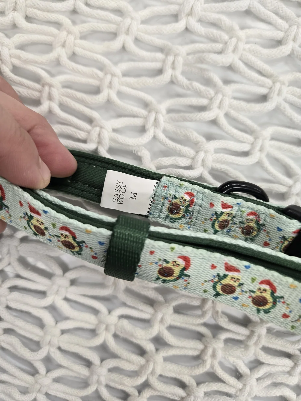 Sassy Woof Holiday Cheer Avocado Dog Collar - MEDIUM